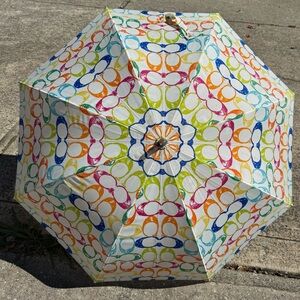 COACH Signature Multi Color Y2K umbrella